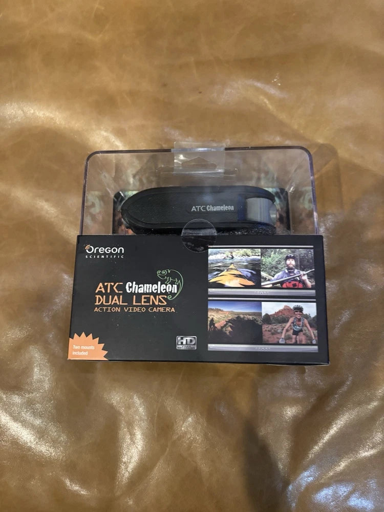 Brand New/Oregon Scientific ATC Chameleon Dual Lens Action Video Camera AND Case