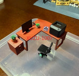 1/64 Office Models Set Diorama Table Cabinet Printer Ornament Scene Display