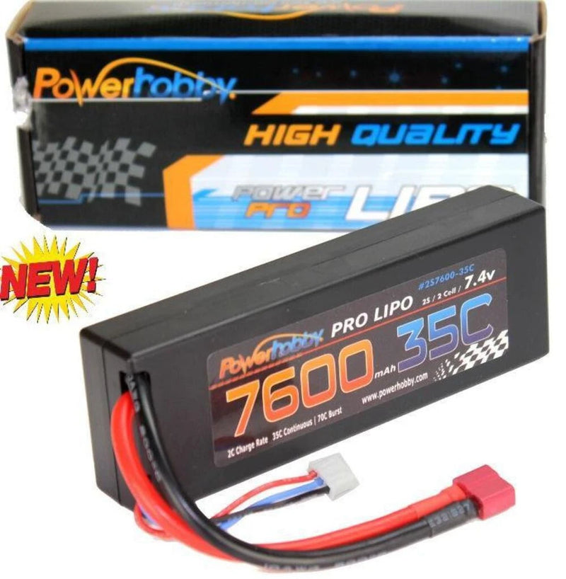 2S 7.4V 7600mAh 35C Deans 2-Cell Lipo Battery Powerhobby PHB2S760035DNS Battery