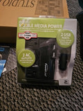 PowerLine Mobile Media Power 200 Watt Inverter with USB Ports & 2 AC Outlets.