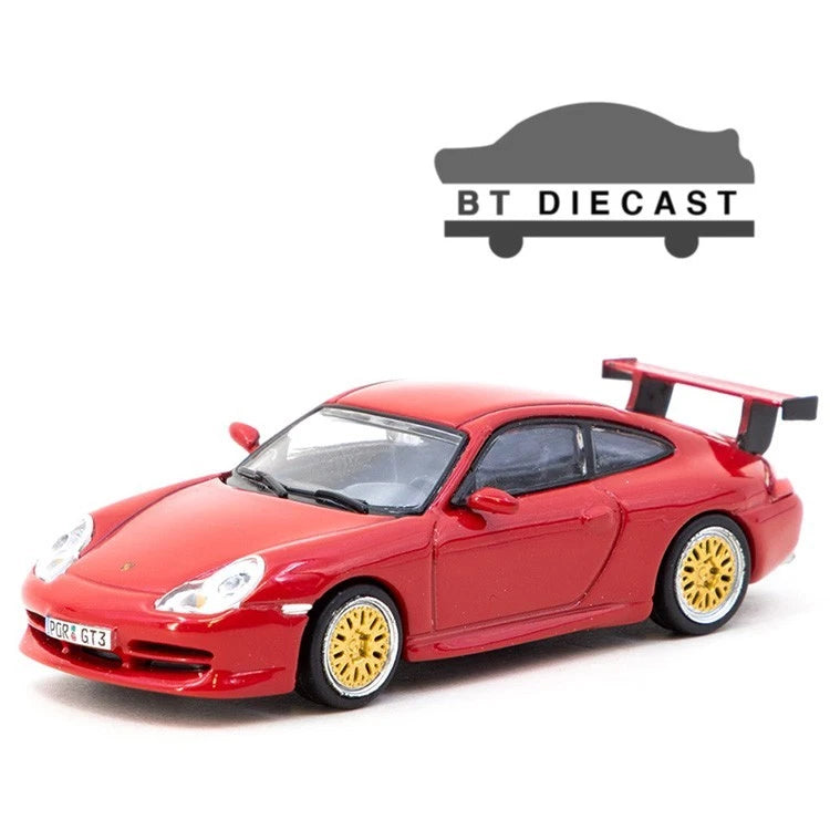 TARMAC WORKS PORSCHE 911 GT3 996 1/64 DIECAST MODEL CAR RED T64G-069-RE