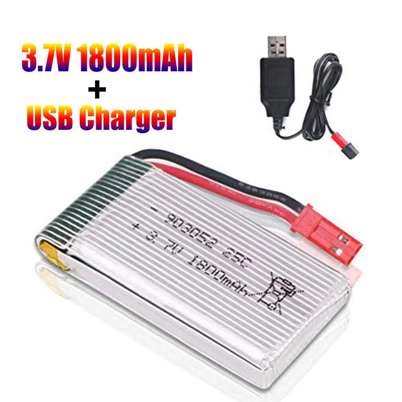 25C 3.7V 1800mAh Lipo Battery JST Plug USB Charger for RC Quadcopter Drone Cars