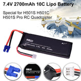 1Pcs 7.4V 2700mAh 10C Drone Li-po Battery For Hubsan H501S-14 H501S H501C H501S