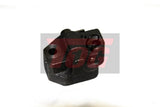 Left-hand timing tensioner bracket, black metal with mounting holes