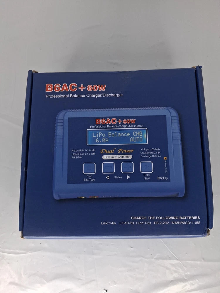 B6AC 80W Balance Charger 6A Lipo Battery Charger Discharger Durable Design Battery