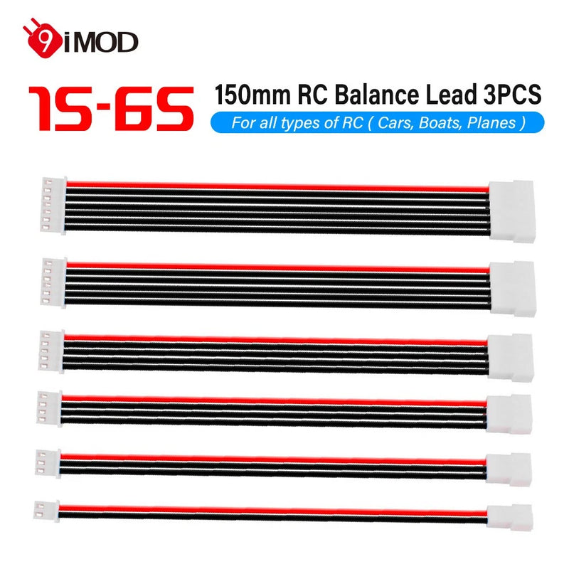 3PCS 150MM Extension Cord 1S/2S/3S/4S/5S/6S Lipo Balance Wire For RC Cars Boats