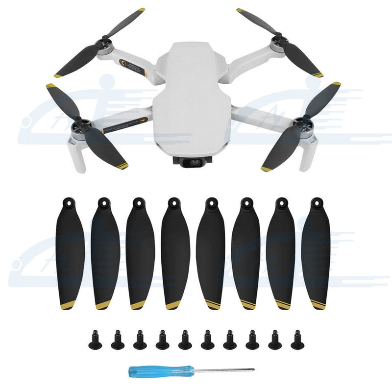 8pcs Low-Noise Propellers Blades Black & Gold For DJI Mavic Mini 2