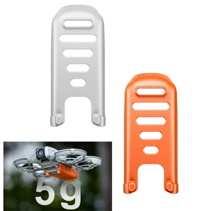 Drone battery protection cover case with kickstand, gray and orange, cutout slots