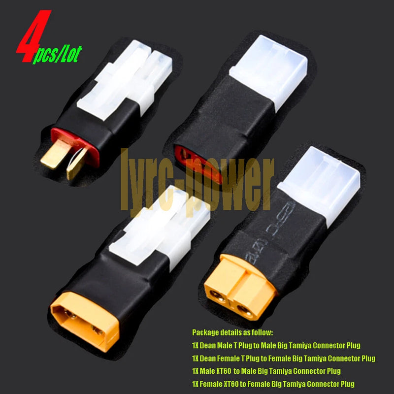 4pcs/Lot T Plug XT60 Plug to Big Tamiya Connector Plug For RC Drone Lipo Battery