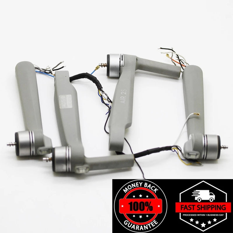 Grey drone arm shell set with front rear motors and wiring harnesses