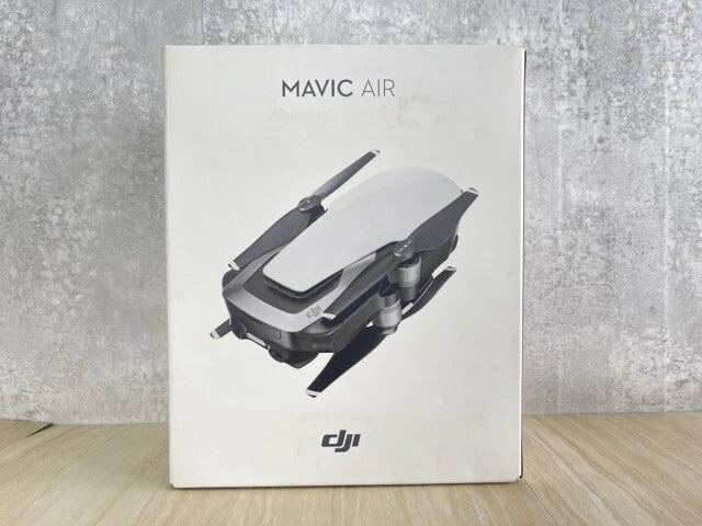 DJI Mavic Air drone retail box, white with printed drone and logo