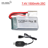 7.4v 1500mAh 25C Lipo Battery EL-2P plug for Feilun FT009 RC Boat 12428 12429 RC