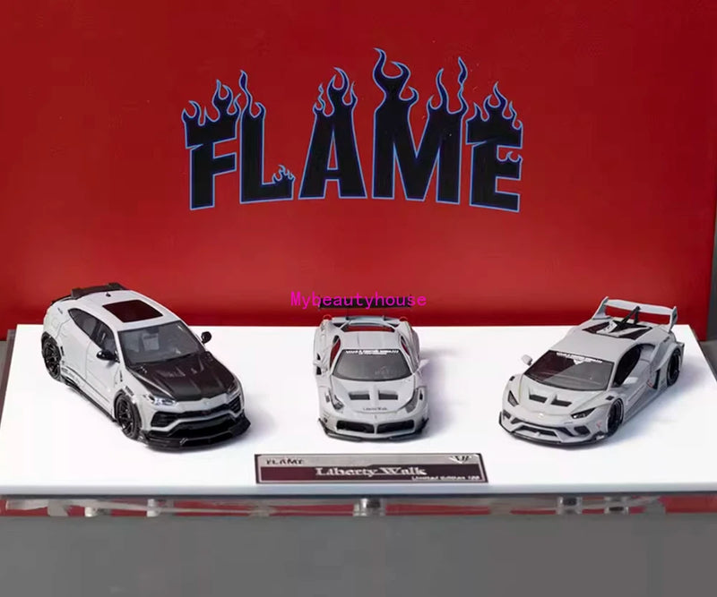 1:64 Grey URUS LP610 458GT  Racing Sports Model Diecast Resin Car Set