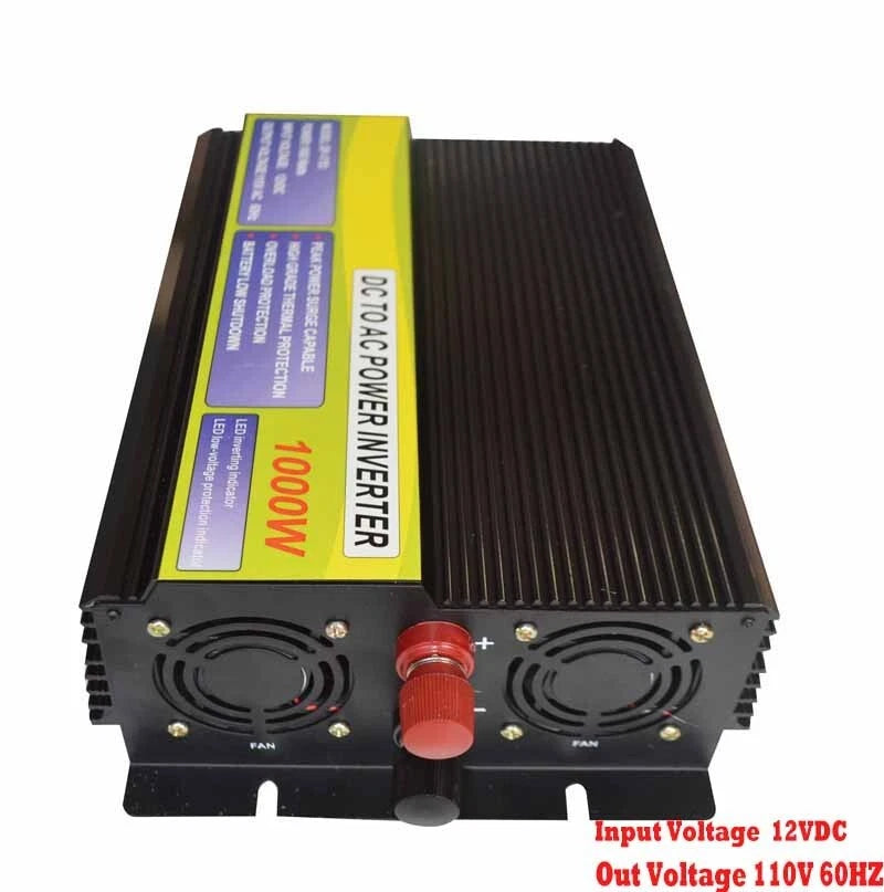 1PC Inverter with USB Output Socket Input 12VDC Output 110V 60HZ 1KW DF1753-1000