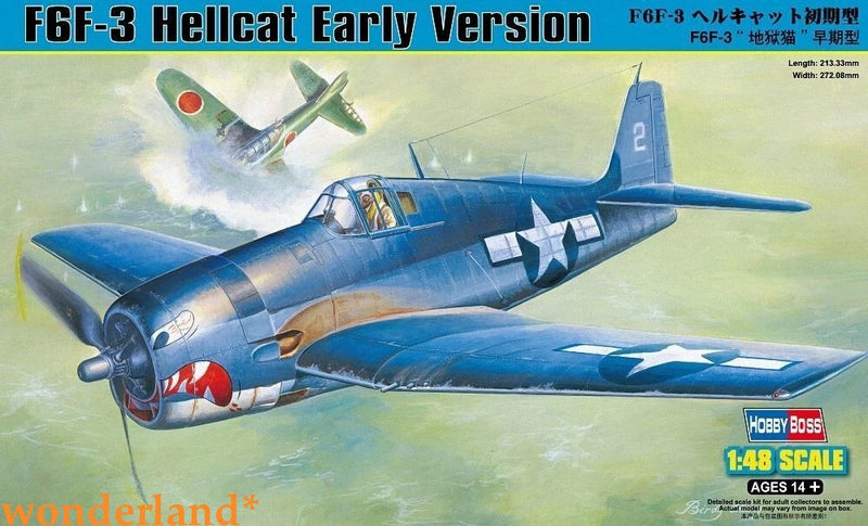 Hobbyboss 1/48 F6F-3 Hellcat early version model kit, blue WWII fighter plane