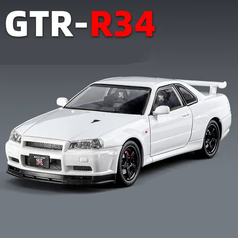 1:24 Nissan Skyline Ares GTR R34 Alloy Sports Car Model Diecasts Metal Racing Ca