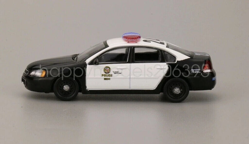 1:64 Scale 596 IMPALA LAPD Los Angeles LA Police Sedan Model Diecast Metal Car