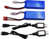 Ultra-Reliable 7.4V 2000mAh LiPo Battery for RC Cars & Drones - 2 Pack Included Battery