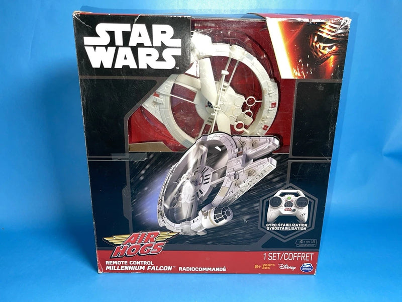 Star Wars Air Hogs RC Millennium Falcon drone in retail box