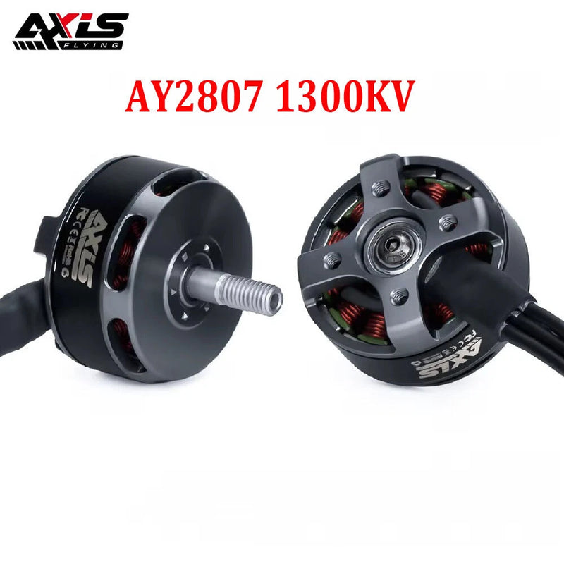 Axisflying AY2807 1300KV brushless RC motor, black cylindrical body with mounting hub