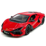 Lamborghini Revuelto 1:24 red diecast model car with openable doors, black wheels