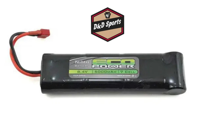 EcoPower ECP-5022 - 7-Cell NiMH Stick Battery w/T-Style Connector (8.4V/5000mAh) Battery