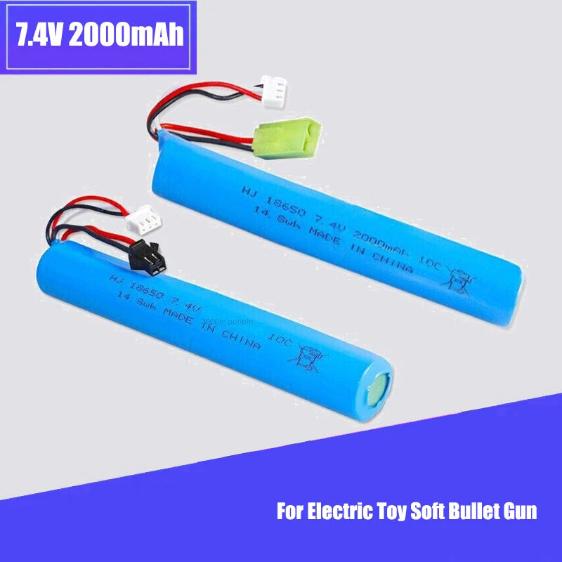 1Pcs 7.4V 2000mAh Rechargeable Lipo Battery 10C for Electric Toy Soft Bullet Gun