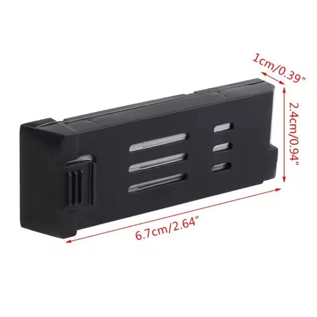 Black 1800mAh drone battery pack with power connector and vents