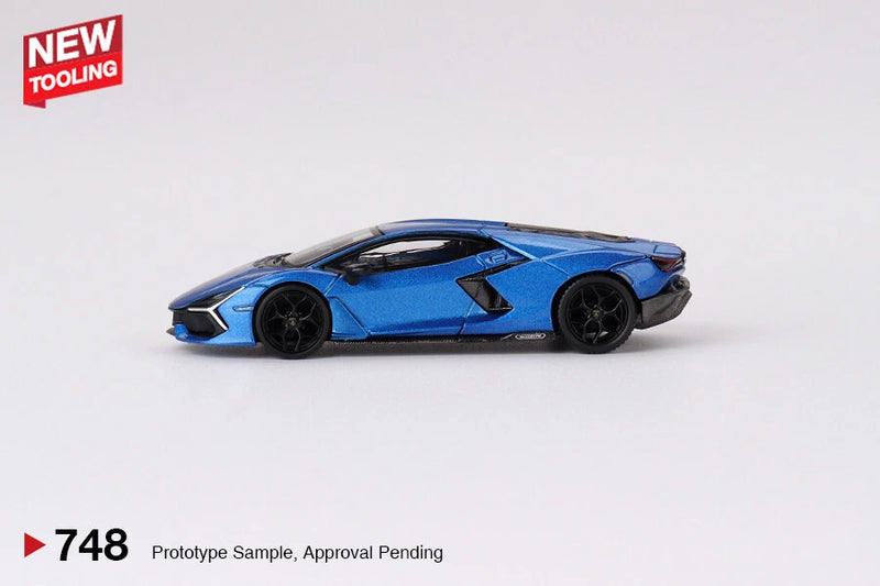 Mini GT 1:64 Lamborghini Revuelto Blu Eleos Diecast Model Car MGT00748