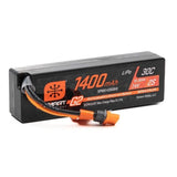 Orange and black 2S LiPo battery pack with IC2 smart connector, 1400mAh 7.4V