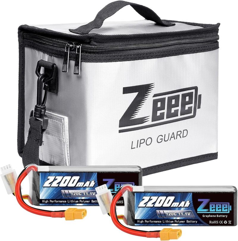 3S Lipo Battery 2200mAh 11.1V 120C Soft Pack Battery XT60 Connector 2 Pack