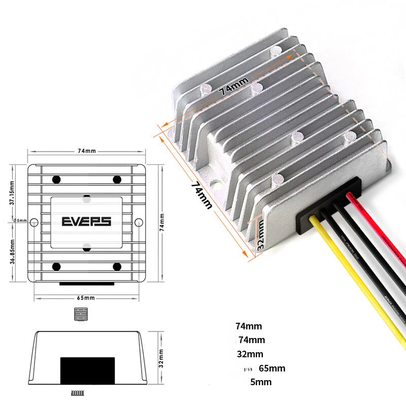 2pc Vehicle 12V/24V to 5V1A~30A LED screen power step-down module 24V to 5V step