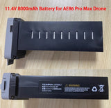 11.4V 8000mAh Battery for AE86 Pro Max Drone Replacement Spare Li-ion gray 2pack Battery