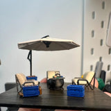Diorama 1/64 Parasol Model Chair Furniture City Garage Scene Display Props Model