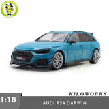 1/18 Audi RS4 RS 4 Avant Darwin Pro Kiloworks Blue Diecast Model Car Gifts