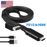 Converter PS2 To HDMI HD 1080P Cable AV Adapter Compatible With Sony PS1/PS2