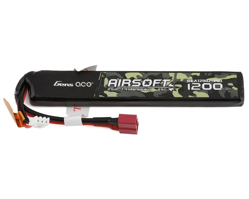 Gens Ace 2S 25C Airsoft LiPo Battery w/T-Style Connector (7.4V/1200mAh) Battery