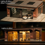 1/64 Scale Diorama Car Garage Model LED Lighting Parking Lot Scene Decor Display