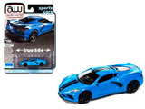 2020 CHEVROLET CORVETTE RAPID BLUE 1/64 DIECAST MODEL AUTO WORLD AWSP124 B