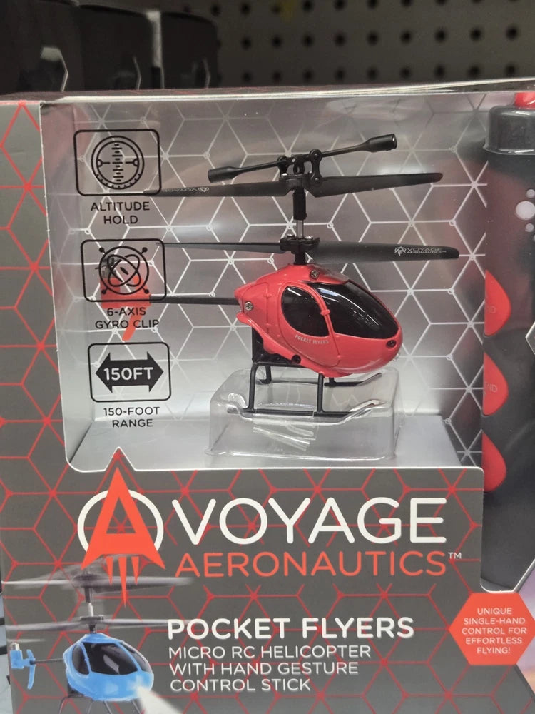 Voyage Aeronautics Pocket Flyers Micro RC Helicopter Red Hand Gesture Control