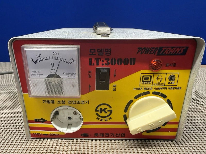 Lotte Electric Company LT:3000U Step Up Voltage 110v to 220v Converter Regulator