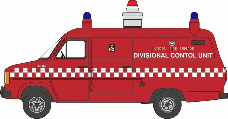 Oxford Diecast 76FT2003 OO Gauge Ford Transit MK2 London Fire Brigade DCU