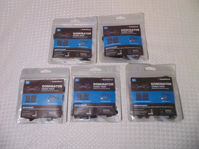Lot of 5 Radio Shack Dominator Drone Crash Packs A & B Propellers USB Cable