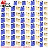 40pcs Only EC8 8mm Female Bullet Banana Plug Connector with Male Cover for Drone