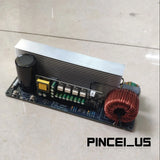 Pure sine wave inverter board with heatsink, circuit components, and copper coil transformer