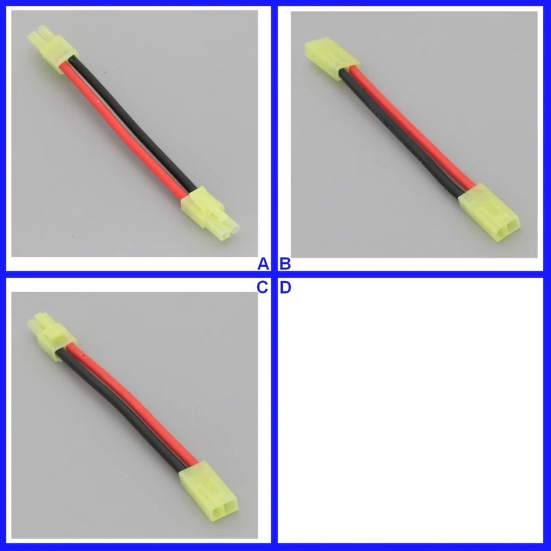 Mini-tamiya to Mini Tamiya 14AWG 10cm Cable Adapter For RC LiPo NiMH Battery FPV