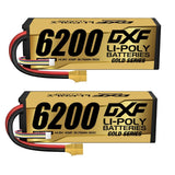 DXF 2PCS Performa Racing Graphene  Lipo 6200 14.8V 150C Battery GOLDEN XT90