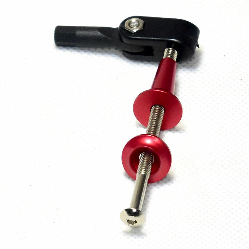 RC adjustable control horn assembly with red horns, black mount, and threaded rods