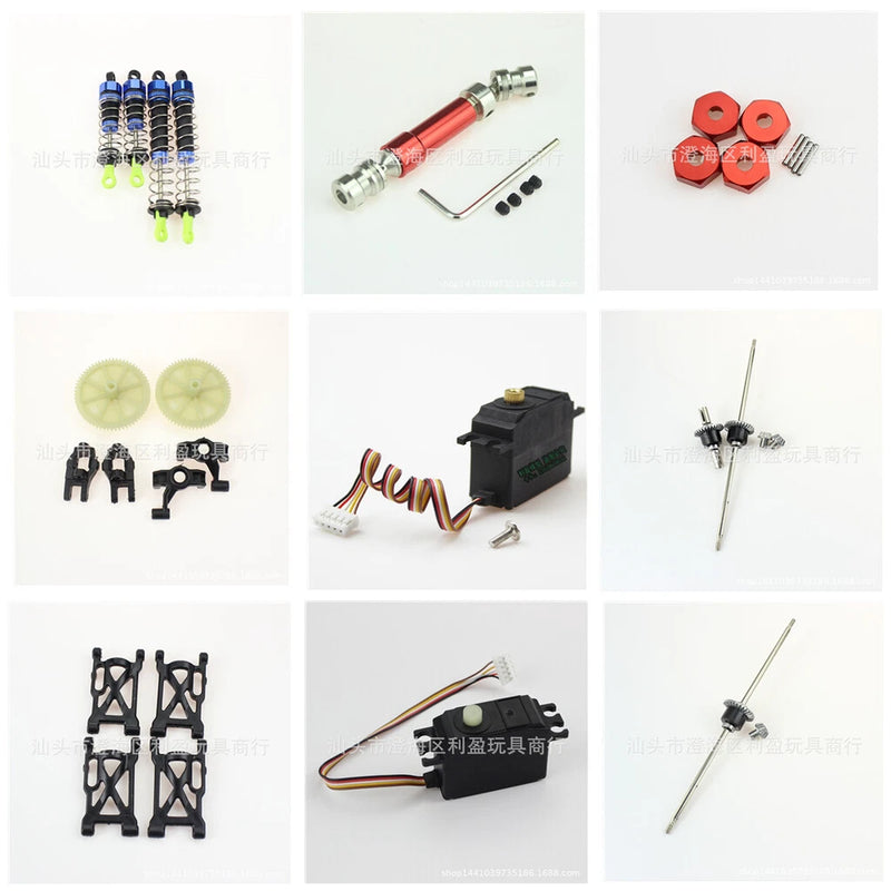 KingVal Hexagon Combiner /Metal Rear Drive Shaft /Servo For WLtoys 12428 RC Car
