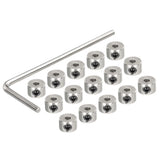 RC landing gear wheel collar stopper set with wrench, 15 silver pieces